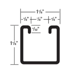 G-Strut Pre-Galvanized 12 Gauge 9/16" x 1-1/8" Oval Slotted, 20' Strut G582OS2