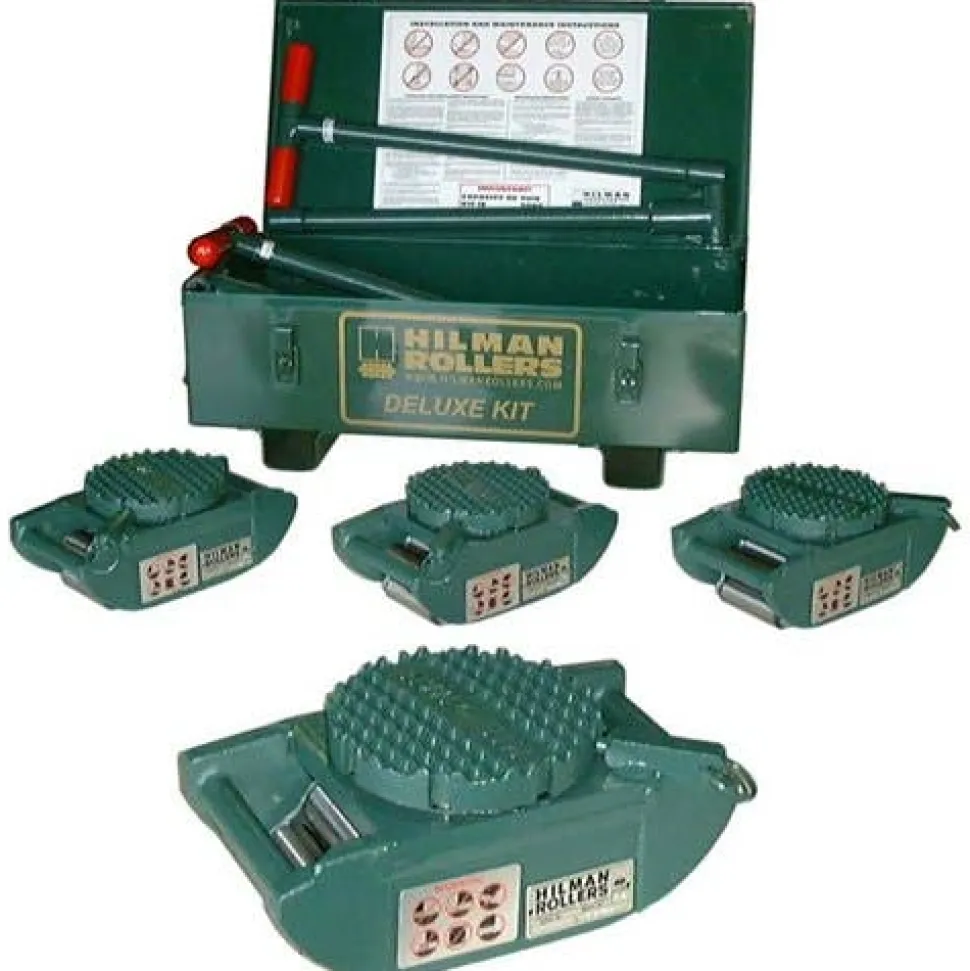 Hilman Rollers 40 Ton FT Deluxe Riggers Kit 4 Diamond Swivels KRS-40-SLD