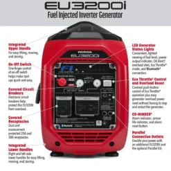 Honda Power Equipment 3,200 Watt Gas Powered 50-State Portable Inverter Generator with CO-Minder EU3200IAC2