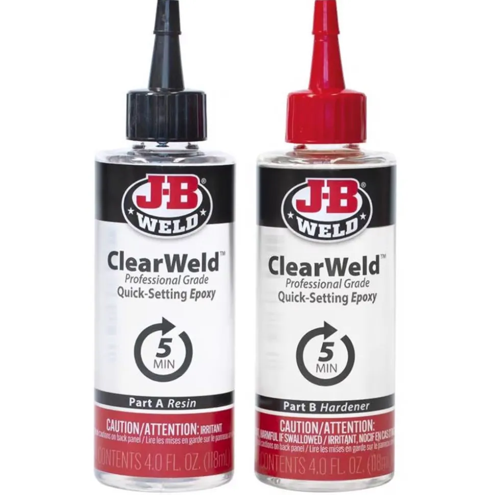 J-B Weld ClearWeld Pro Cold Weld Two-Part Epoxy (Repair Metal, Glass, Plastic) 8 oz 50240H