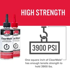 J-B Weld ClearWeld Pro Cold Weld Two-Part Epoxy (Repair Metal, Glass, Plastic) 8 oz 50240H