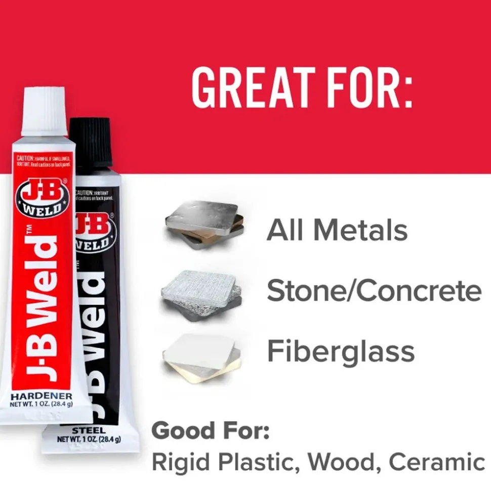 J-B Weld Cold Weld Two-Part Epoxy (Repair Metal, Fiberglass, Plastic) - 2 oz 8265S