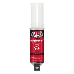 J-B Weld HighHeat Syringe Cold Weld Epoxy (Repair Metal, Fiberglass, Fuel Resistant) 50197