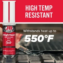 J-B Weld HighHeat Syringe Cold Weld Epoxy (Repair Metal, Fiberglass, Fuel Resistant) 50197