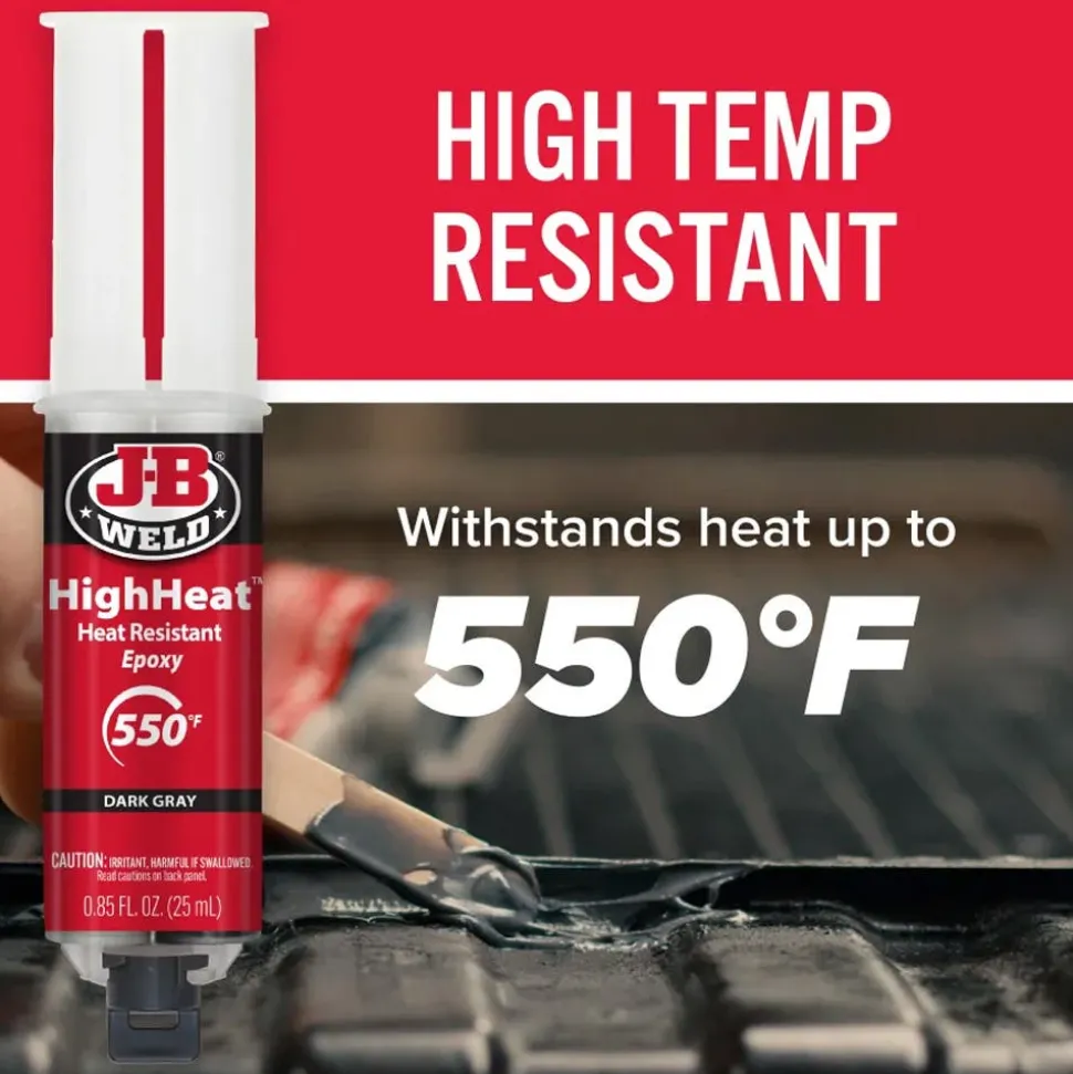 J-B Weld HighHeat Syringe Cold Weld Epoxy (Repair Metal, Fiberglass, Fuel Resistant) 50197