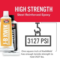 J-B Weld KwikWeld Cold Weld Two-Part Epoxy (Repair Metal, Fiberglass, Plastic) Pro Size 10 oz 8271