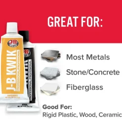 J-B Weld KwikWeld Cold Weld Two-Part Epoxy (Repair Metal, Fiberglass, Plastic) Pro Size 10 oz 8271