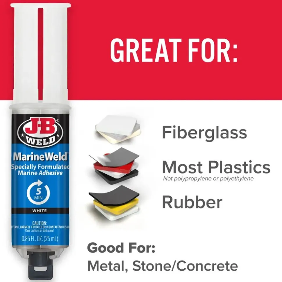 J-B Weld MarineWeld Syringe Cold Weld Epoxy (Repair Metal, Fiberglass, Plastic) 50172