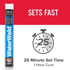 J-B Weld WaterWeld Epoxy Putty Repair Plastic, Fiberglass, Metal - 4 oz 8278U