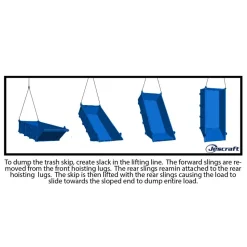 Jescraft Trash Skip Container - 2 Cu. Yards with Integrated Fork Pockets TSC-842