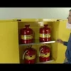 Justrite 45 Gallon, 2 Shelves Self-Close Yellow Flammable Cabinet 894520