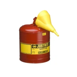 Justrite Type I Steel Safety Can For Flammables With Funnel 5 Gallon Red 7150110