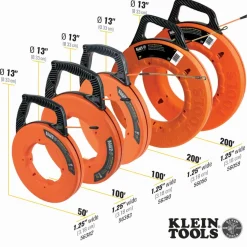 Klein 100' Multi-Groove Fiberglass Fish Tape with Nylon Tip 56383