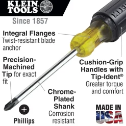 Klein #2 Phillips Screwdriver 7-Inch Round Shank 603-7