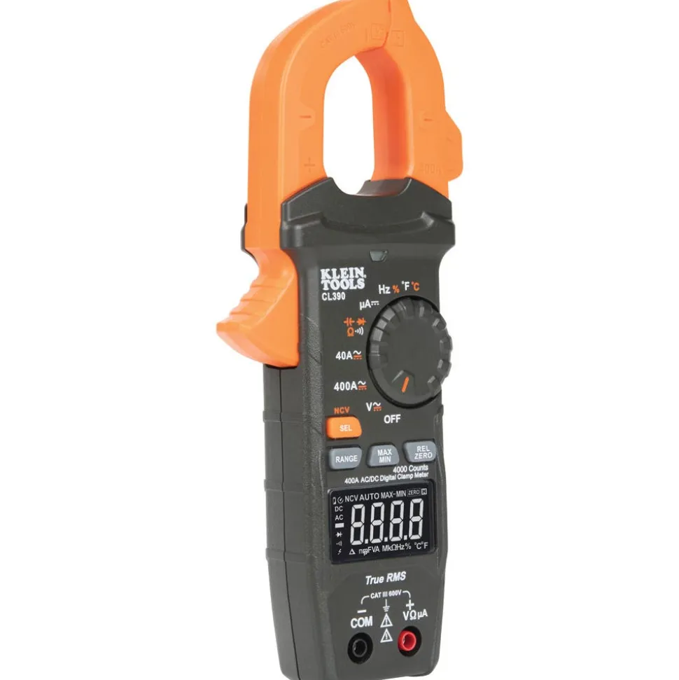 Klein AC/DC Digital Clamp Meter, Auto-Ranging 400 Amp CL390