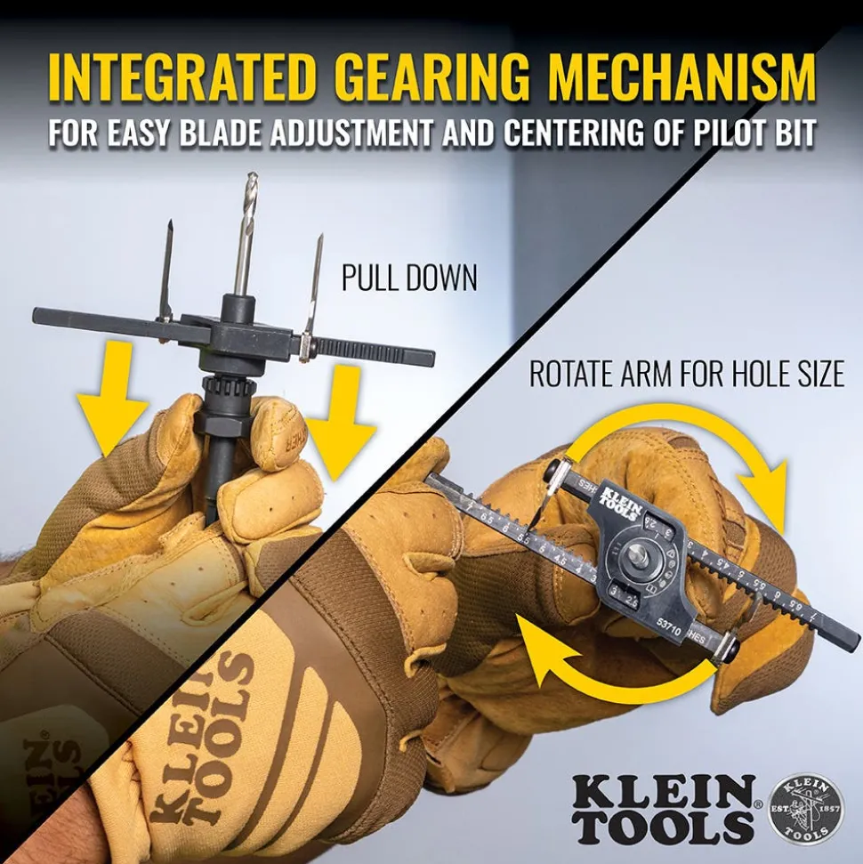 Klein Adjustable Hole Saw with Auto-Set Arms 53710