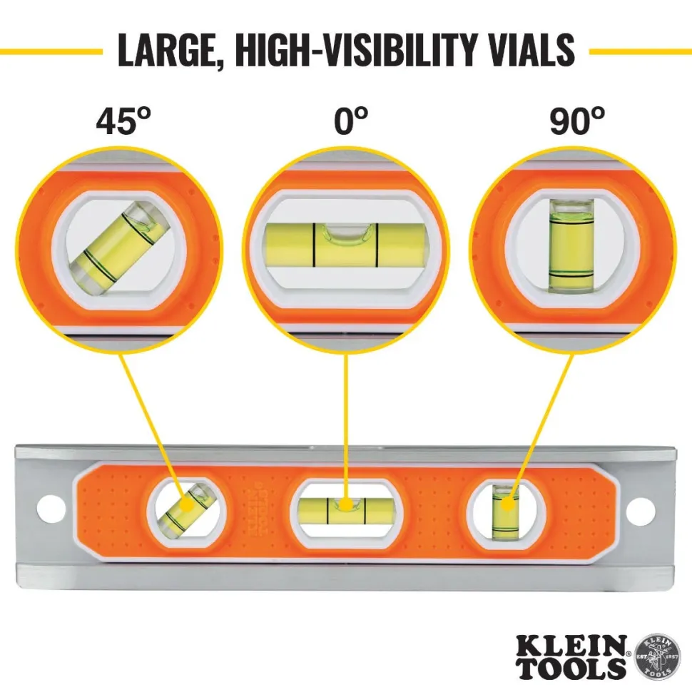 Klein Aluminum Torpedo Level Rare-Earth Magnet, 9-Inch 935R