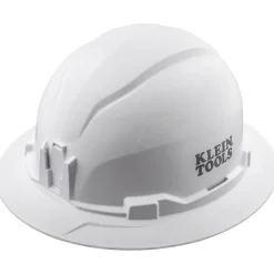 Klein Class E Type 1 Hard Hat, Non-Vented Full Brim Style - White 60400