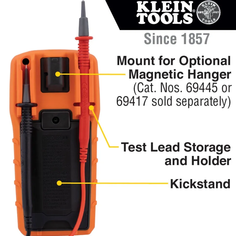 Klein Digital Multimeter, TRMS Auto-Ranging, 600V, Temp MM420
