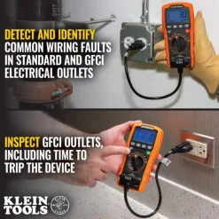 Klein Digital Multi-Tester, Multimeter w/ Receptacle Tester ET270