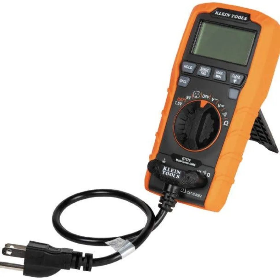 Klein Digital Multi-Tester, Multimeter w/ Receptacle Tester ET270