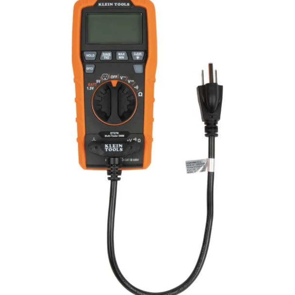 Klein Digital Multi-Tester, Multimeter w/ Receptacle Tester ET270