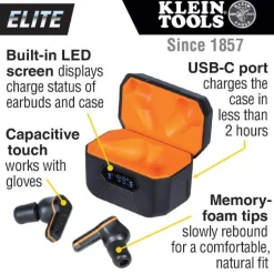 Klein ELITE Bluetooth Jobsite Earbuds AESEB2