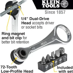 Klein Flip Socket, Mini Ratchet & Multi-Bit Driver Set, 3-Piece 85515HD