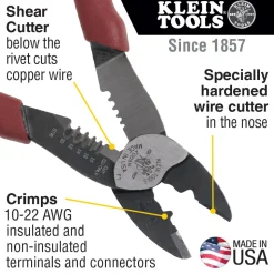 Klein Forged Steel Wire Crimper, Cutter, Stripper 2005N