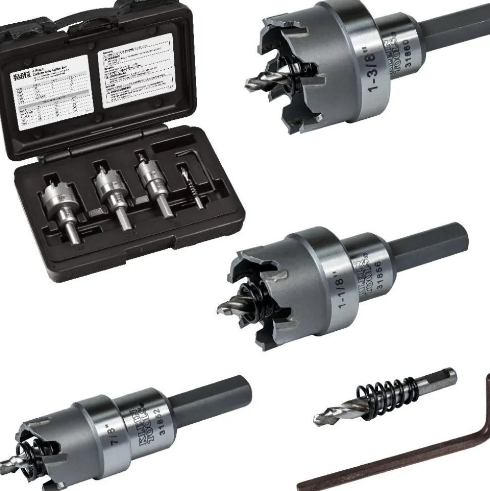 Klein Hole Cutter Kit, Carbide Hole Cutter, 4-Piece 31872