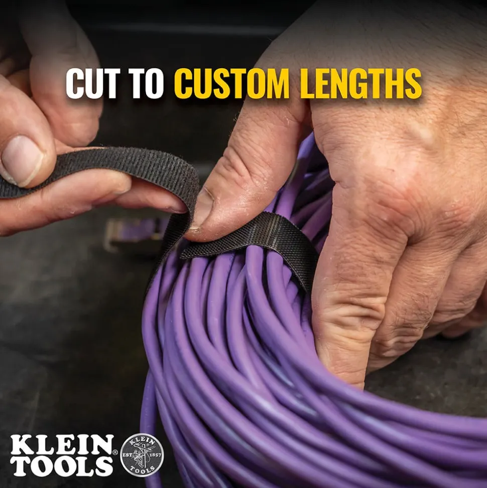 Klein Hook and Loop Tape, 3/4", 25', Black, Custom Length Cable Ties 450-950