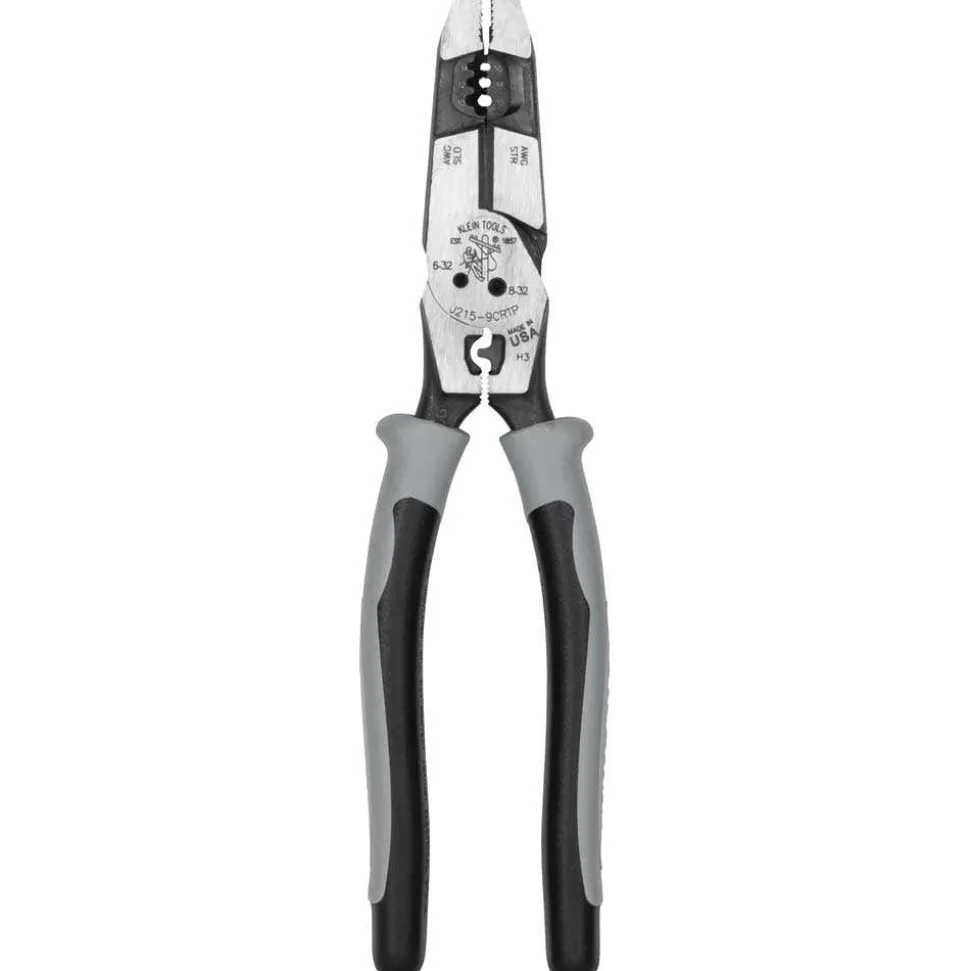 Klein Hybrid Pliers with Crimper, Fish Tape Puller and Wire Stripper J2159CRTP