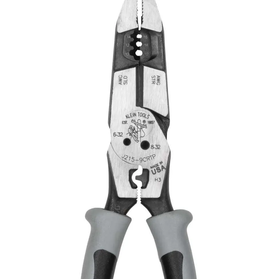 Klein Hybrid Pliers with Crimper, Fish Tape Puller and Wire Stripper J2159CRTP