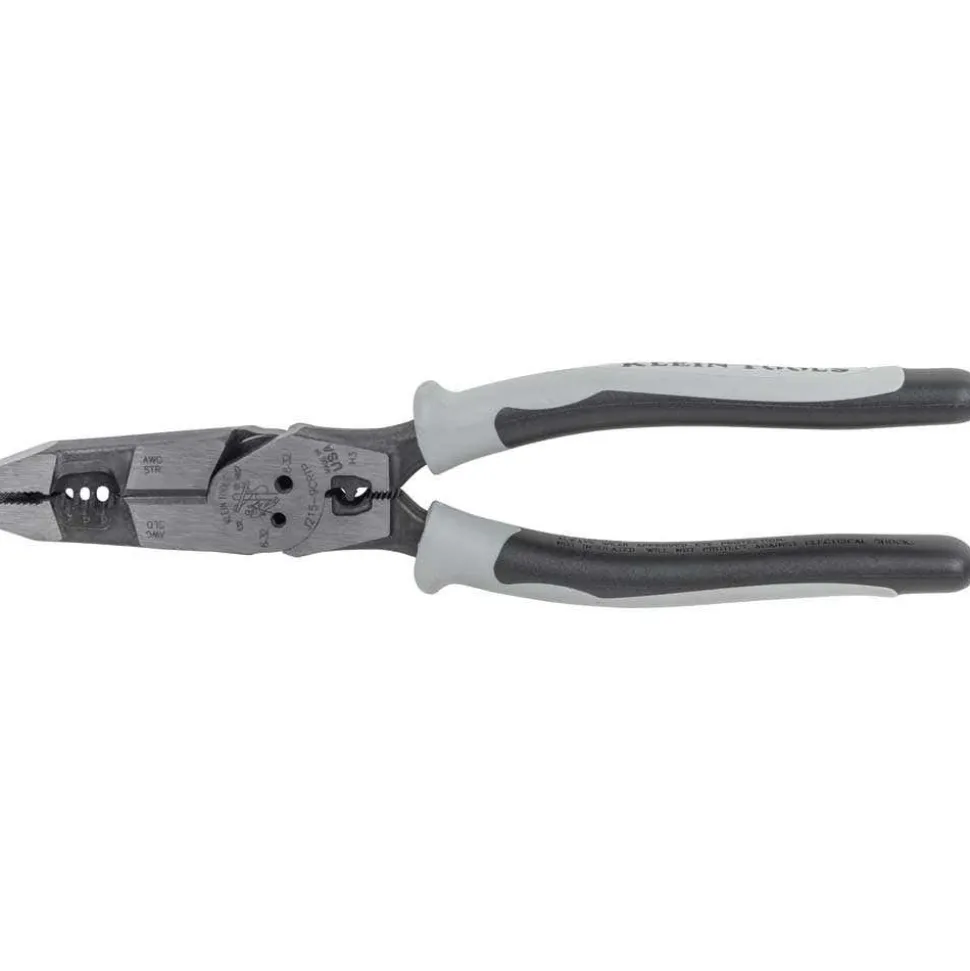 Klein Hybrid Pliers with Crimper, Fish Tape Puller and Wire Stripper J2159CRTP