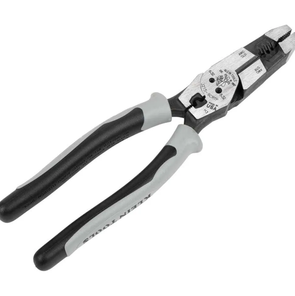 Klein Hybrid Pliers with Crimper, Fish Tape Puller and Wire Stripper J2159CRTP