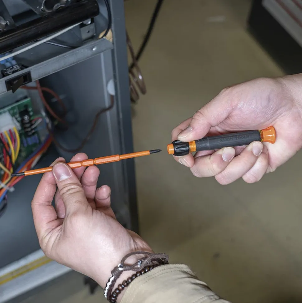 Klein 2-in-1 Insulated Electronics Screwdriver, Phillips, Slotted Bits 32581INS