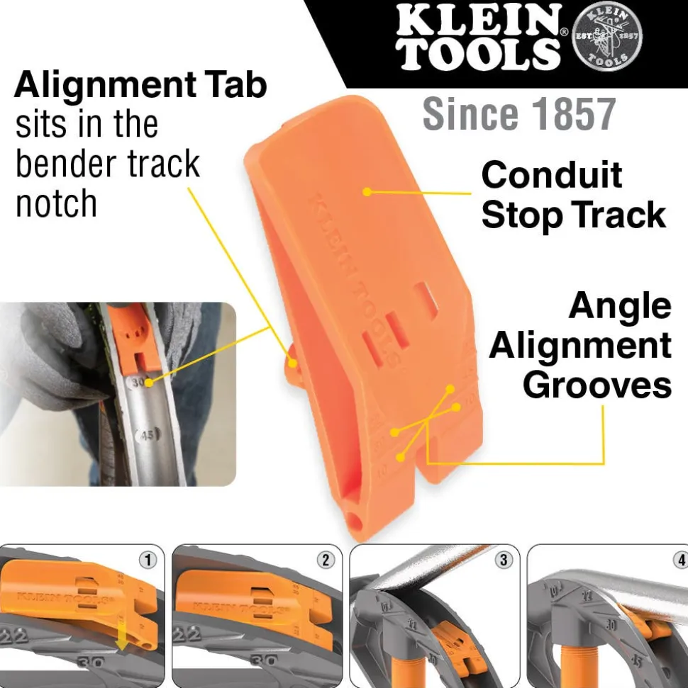Klein Iron Conduit Bender Full Assembly, 1" EMT with Angle Setter 51605