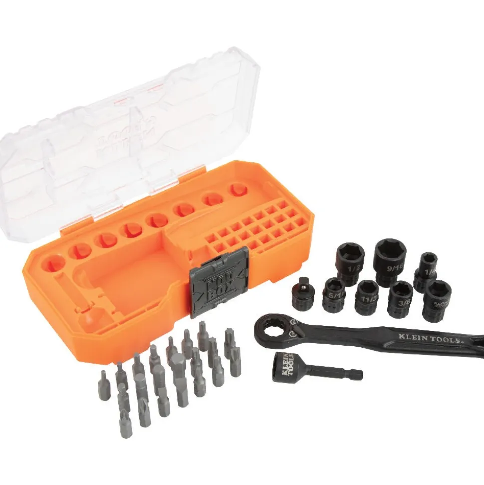 Klein KNECT 1/4" Drive Impact-Rated Pass Through Socket Set, 32-Piece 65300