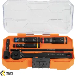 Klein KNECT Essential Deep-Well Heavy-Duty Flip Socket Set, SAE, 3-Piece 65238