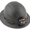 Klein Non-Vented Full Brim Premium KARBN Class E Hard Hat w/ Rechargeable Headlamp 60346