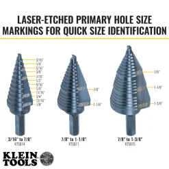 Klein Premium Electrician's 3/8-Inch Hex Step Bit Set, 3 Piece KTSBSPRO