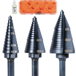Klein Premium Electrician's 3/8-Inch Hex Step Bit Set, 3 Piece KTSBSPRO
