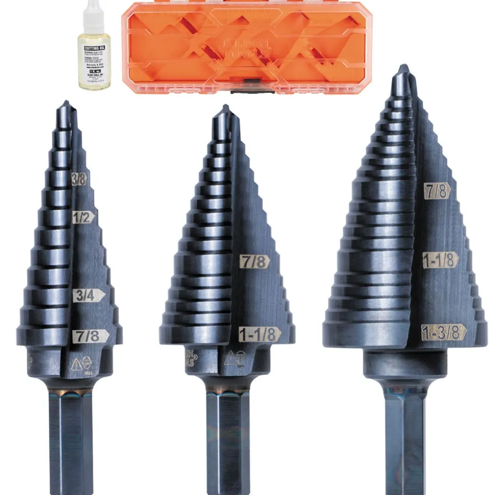 Klein Premium Electrician's 3/8-Inch Hex Step Bit Set, 3 Piece KTSBSPRO
