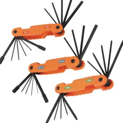 Klein Pro Folding Hex Key Set, 31-Key, SAE, Metric, TORX Sizes, 3-Piece 70553