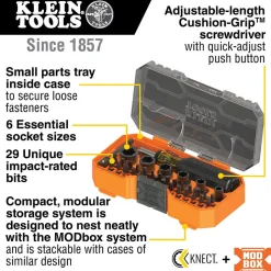 Klein ProFlex Impact Screwdriver Bit and Socket Set, 38-Piece 33805