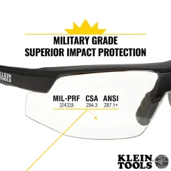 Klein Standard Safety Glasses, Clear Lens 60159