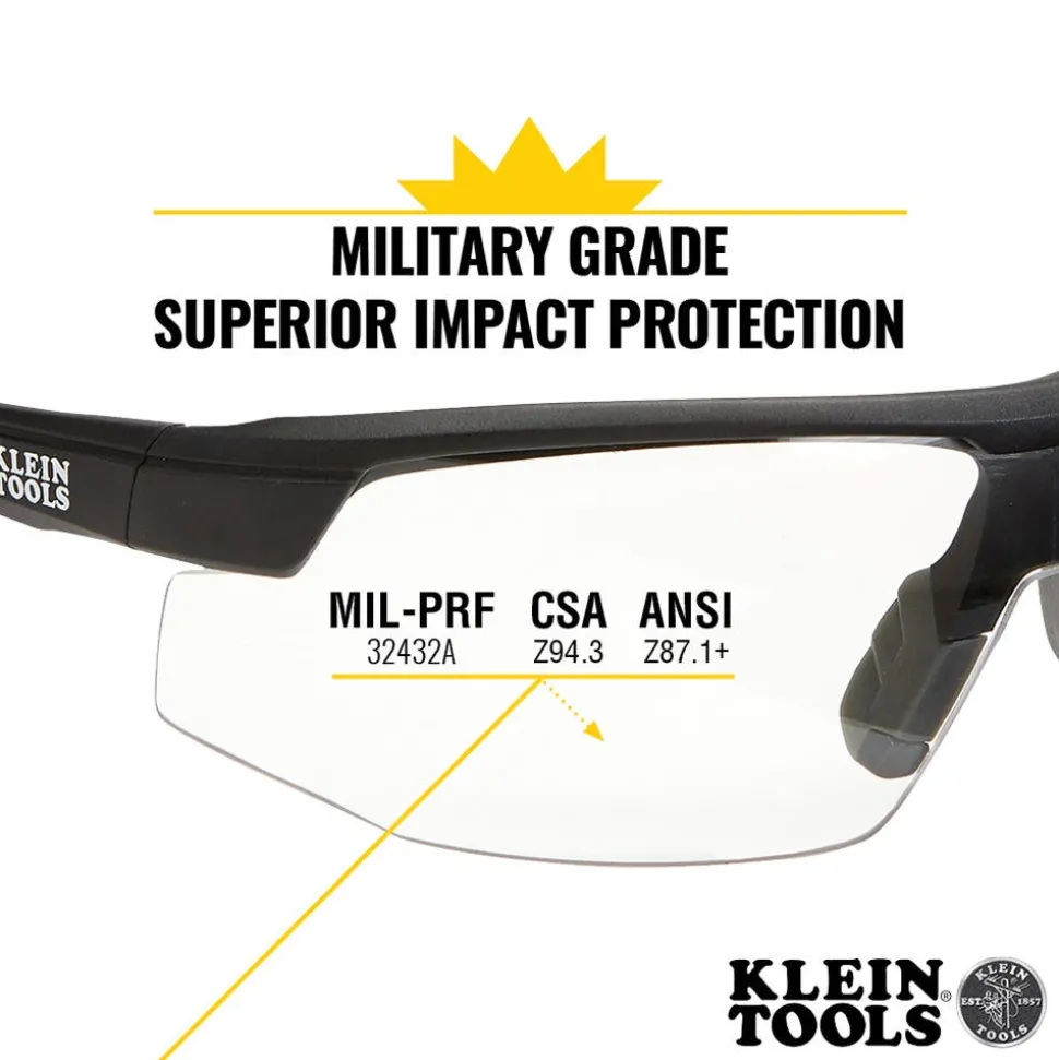 Klein Standard Safety Glasses, Clear Lens 60159