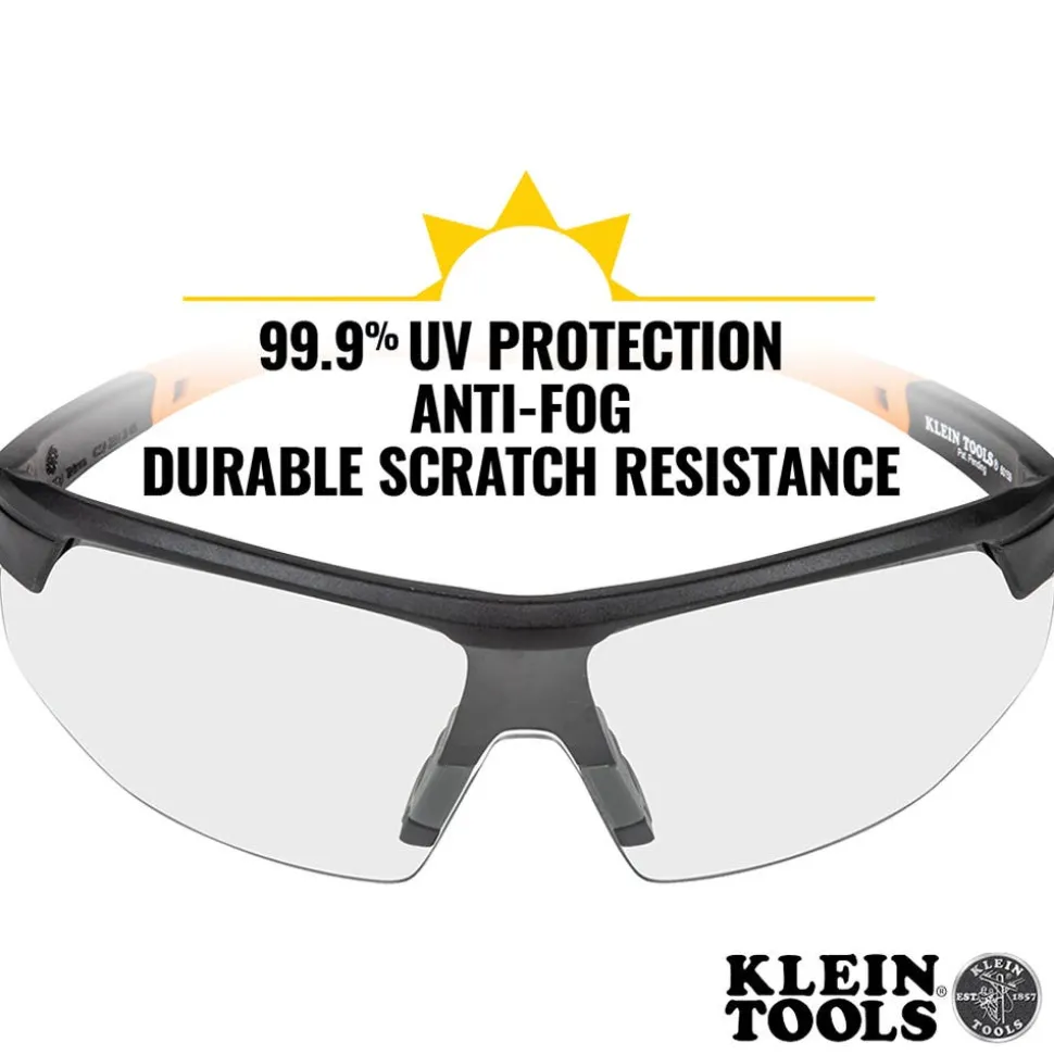 Klein Standard Safety Glasses, Clear Lens 60159
