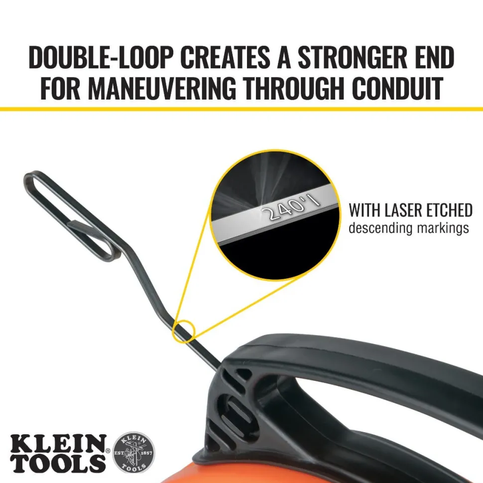 Klein Steel Fish Tape, 1/8" x 240' 56334