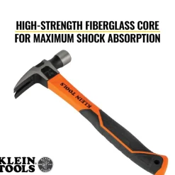 Klein Straight-Claw Hammer, 18-Ounce, 15-Inch H80718